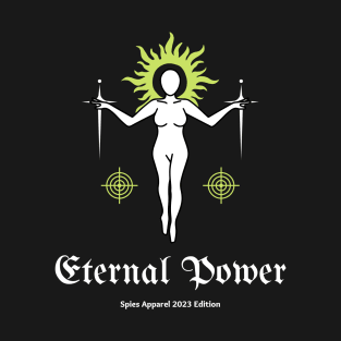 White Green Black Illustrated Eternal Power T-Shirt