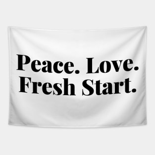 Peace. Love. Fresh Start. Happy New Year Tapestry