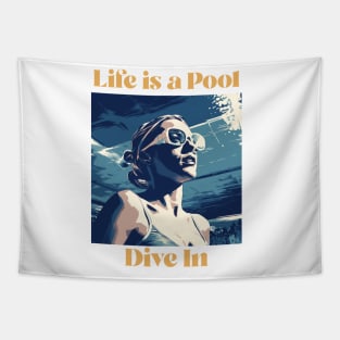 swim instructor, swim coach, swimming trainning, fun designs v12 Tapestry