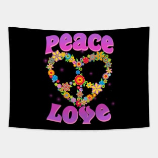 PEACE SIGN LOVE 60s 70s Tie Dye Hippie Halloween Costume Tapestry