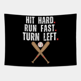 Baseball Player Hit Hard Run Fast Turn Left Funny VINTAGE Tapestry