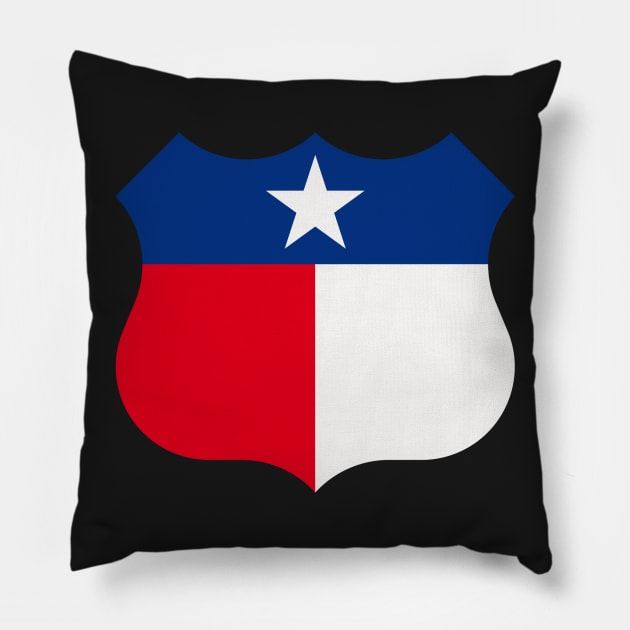 Texas Sign Shield / Tejas Signo Escudo Pillow by MrFaulbaum