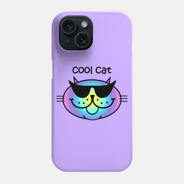 COOL CAT 2 - Dark Rainbow Phone Case by RawSunArt