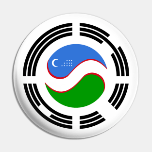 Korean Uzbekistani Multinational Patriot Flag Series Pin