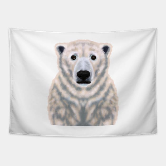 Cute Polar Bear Drawing Tapestry by Play Zoo