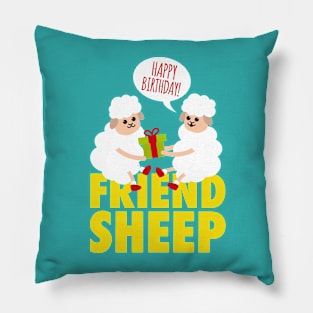 Cute Sheep Friend Puns | Funny Birthday Gift Ideas Pillow