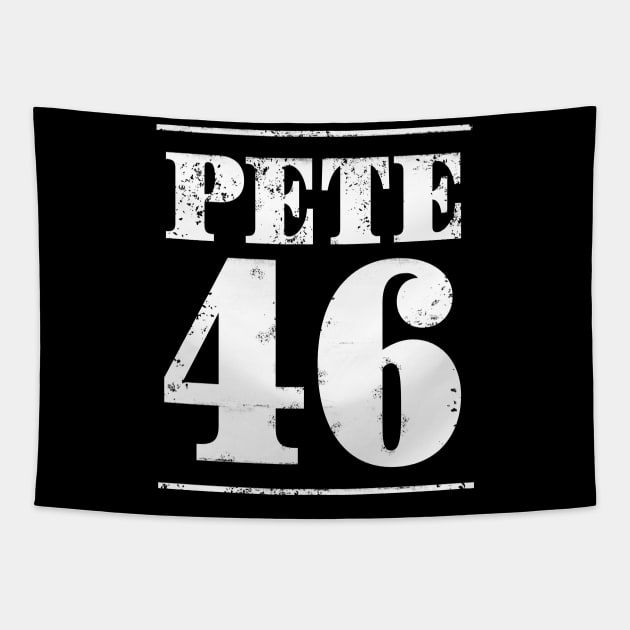 Mayor Pete Buttigieg could just become the 46th President in 2020. Distressed text version. Tapestry by YourGoods