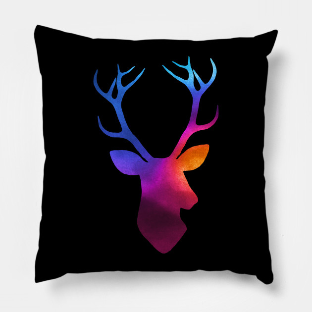 Deer Head Watercolor Animal Pillow Teepublic