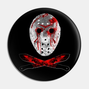 Bloody Mask and Machete Pin