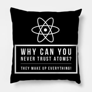 Funny Science Joke Never Trust Atoms Physics Teacher Student Gift Pillow