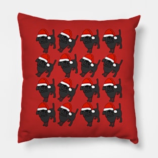 Sixteen Cute Santa Dogs for Christmas Pillow