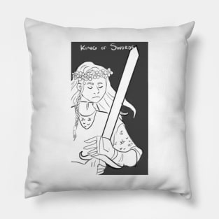 King of Swords - Destrian tarot card Pillow