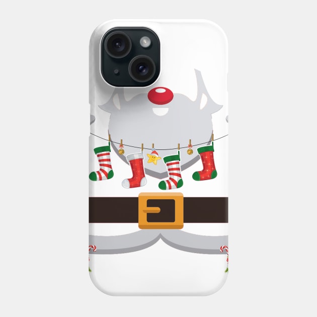 Bartender Claus Santa Christmas Costume Pajama Phone Case by johnbbmerch