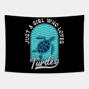 Turtle Watercolor Sea Ocean Just A Girl Who Loves Turtles Tapestry