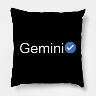 Verified Gemini (White Text) Pillow