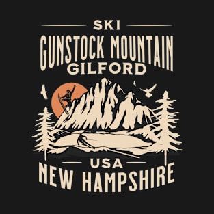 Gunstock Mountain ski and Snowboarding Gift: Hit the Slopes in Style at Gilford New Hampshire Iconic American Winter Mountain Resort T-Shirt