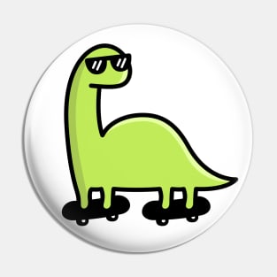 Skateboarding Dino Brachiosaurus Pin