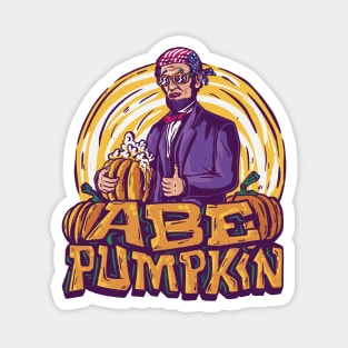 Abe Pumpkin // Funny Halloween Abe Lincoln Magnet