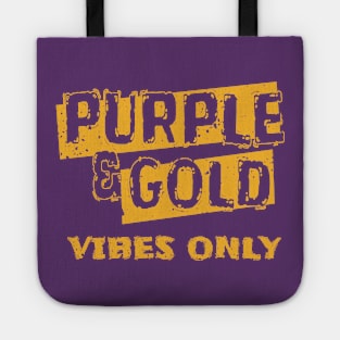 Purple And Gold Vibes Only Football fans Tote