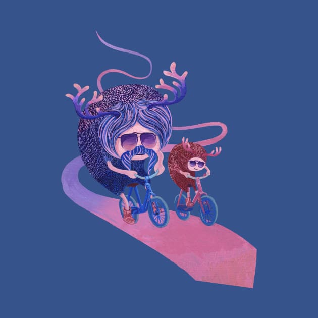 Bike ridding monsters by ruta13art