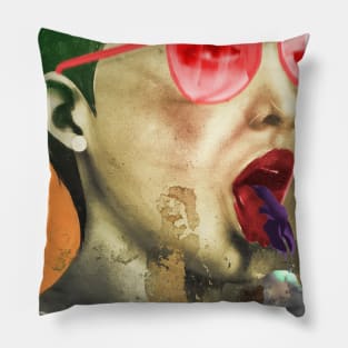 Vintage|Surreal|Aesthetic collage Pillow
