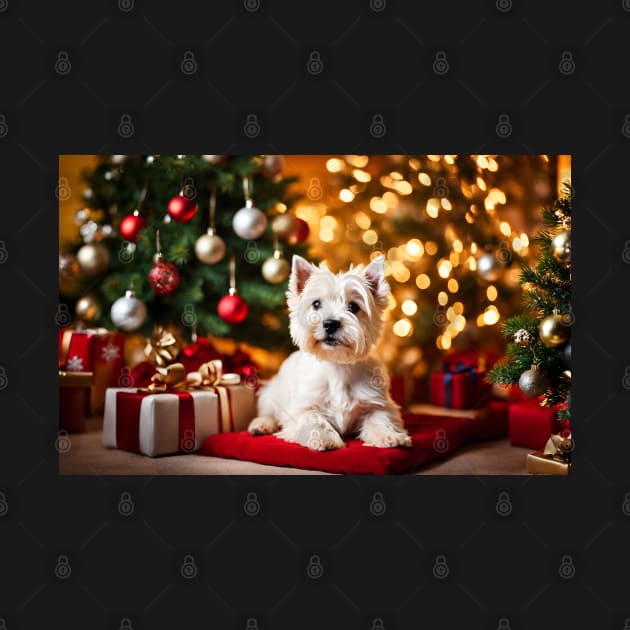 Christmas West Highland White Terrier by nicecorgi