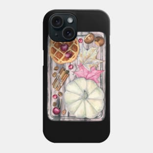 Autumn Picnic with Pumpkin and Waffle Phone Case