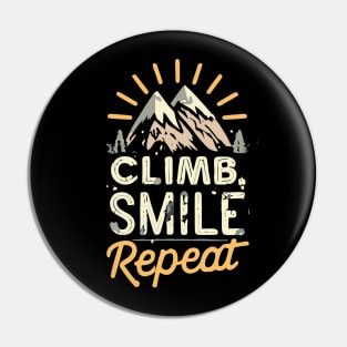 Free Climbing Boulderer Mountain Rock Bouldering Climber Gym Retro Pin