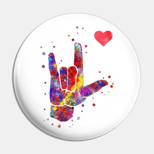 I love you ASL sign language Pin