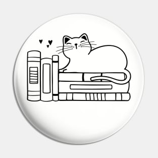 cat on books Pin