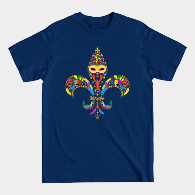 Discover Fleur de Lis & Mardi Gras Mask New Orleans Souvenir - Fleur De Lis - T-Shirt