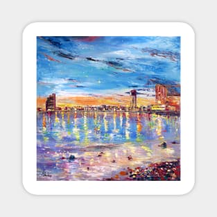 Barceloneta Beach at Night Magnet