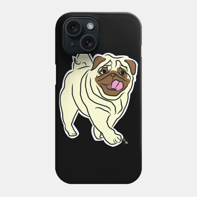 Happy Pug Phone Case by AltTabStudio