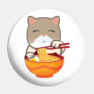 'Kawaii Anime Cat Ramen' Cool Japanese Cats Pin