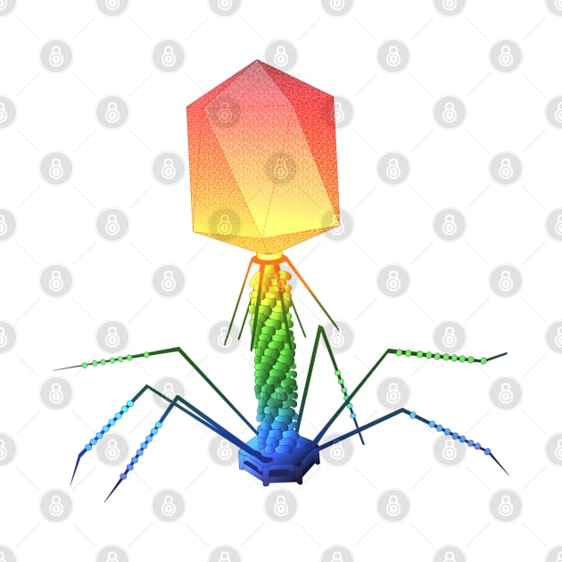 Rainbow Bacteriophage Virus Bacteria Killer Science Molecular Biology by labstud