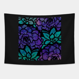 Purple and Teal Petal Punch - Digitally Illustrated Abstract Flower Pattern for Home Decor, Clothing Fabric, Curtains, Bedding, Pillows, Upholstery, Phone Cases and Stationary Tapestry