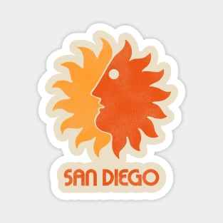 Retro San Diego Sun Tourist Souvenir Magnet