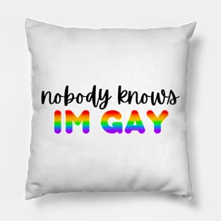 nobody knows i’m gay Pillow