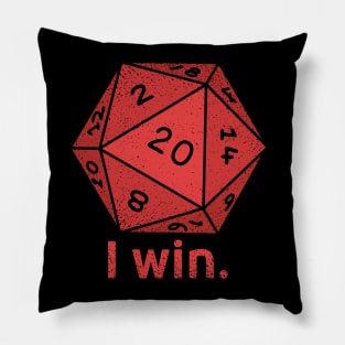 D20 Dice I Win Pillow