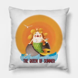 The Queen of Summer, mermaid in the sun Pillow