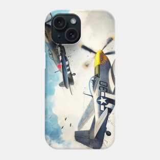 Fantasy illustration of WWII aircraft in battle Phone Case