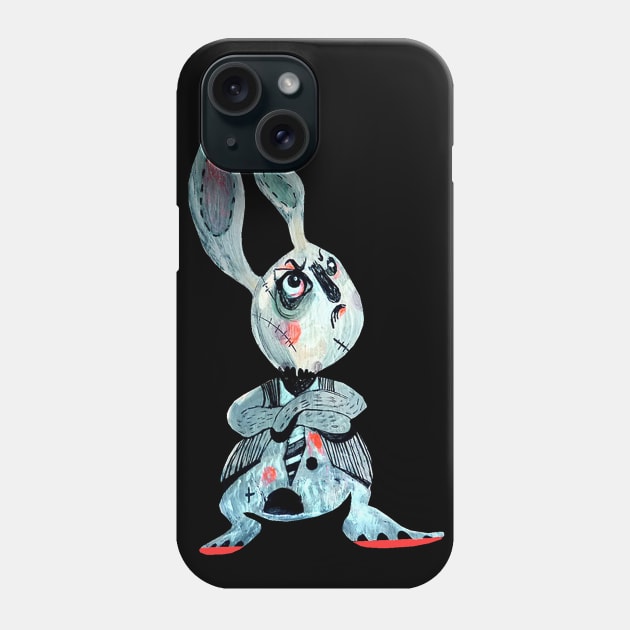 Angry rabbit Phone Case by VALENTINA BROSTEAN