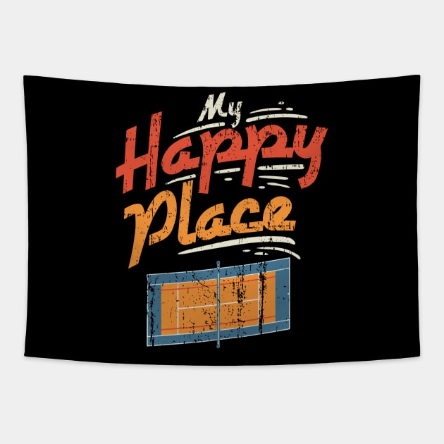 My Happy Place Tennis Center Court T-Shirt Tapestry by biNutz