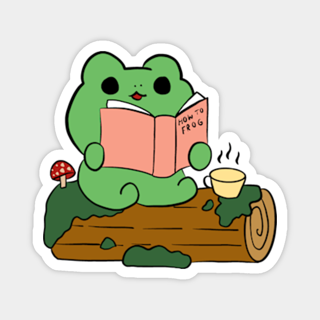 Cute cottage core frog - Frog - Magnet | TeePublic