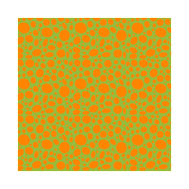 Orange dots on green pattern by A_using_colors