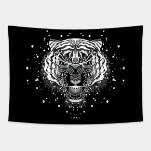 Traditional tattoo white tiger Tapestry