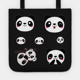 Panda Bear 7pk Stickers Collection Tote