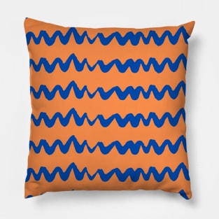 Blue and Orange ZigZag pattern Pillow