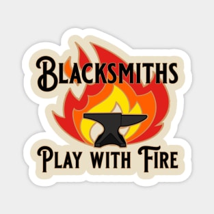 Blacksmiths Play with Fire and Anvil Magnet