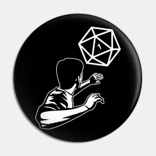 Funny Polyhedral D20 Dice Critical Fail Pin